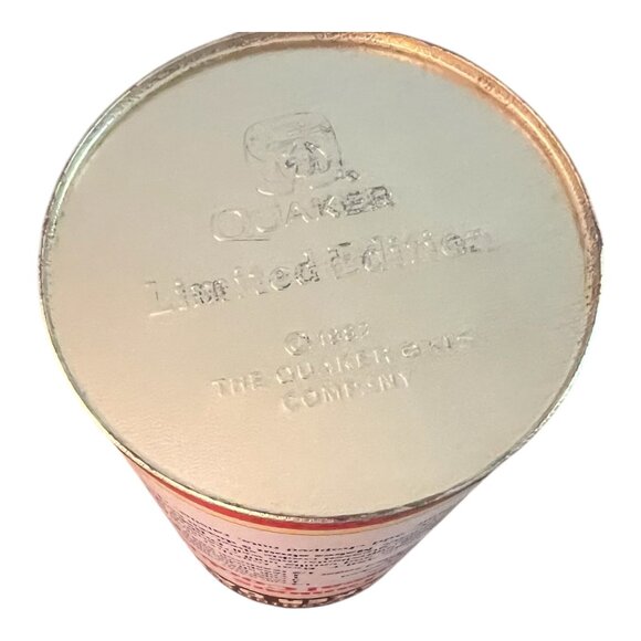 Vintage 1982 Quaker Oats Limited Edition Tin 7.5" X 4" Collectible Container - Picture 9 of 10